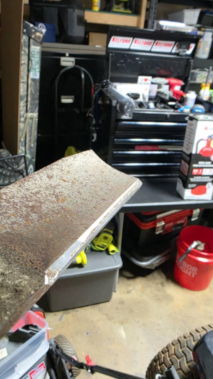 Mower blade after sharpening